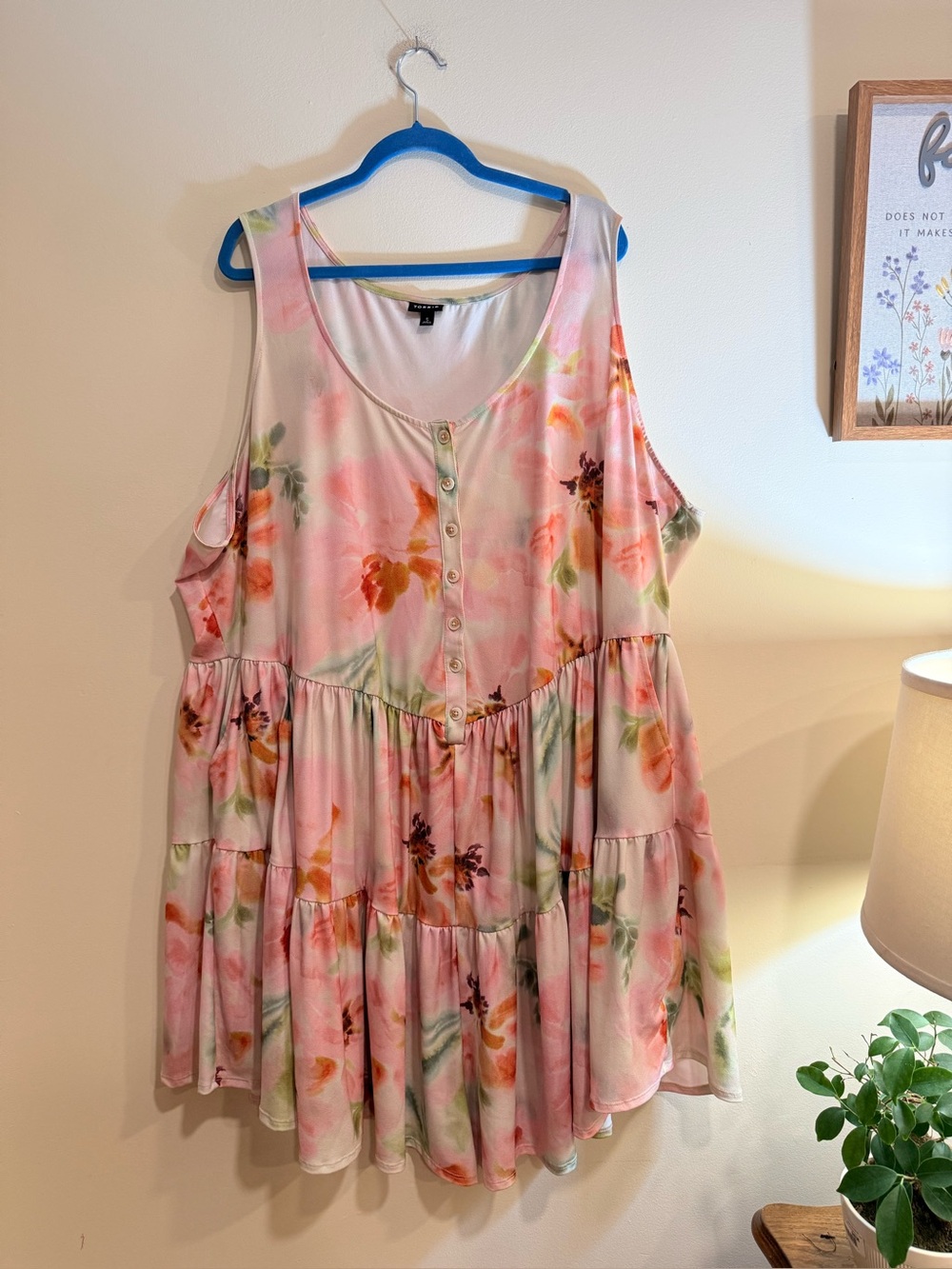 torrid Pink Floral Tiered Button-Front Romper